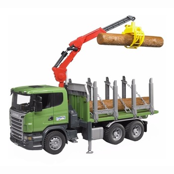 Camion Bruder Scania forestier cu macara, 1:16 Camion Bruder Scania forestier cu macara, 1:16