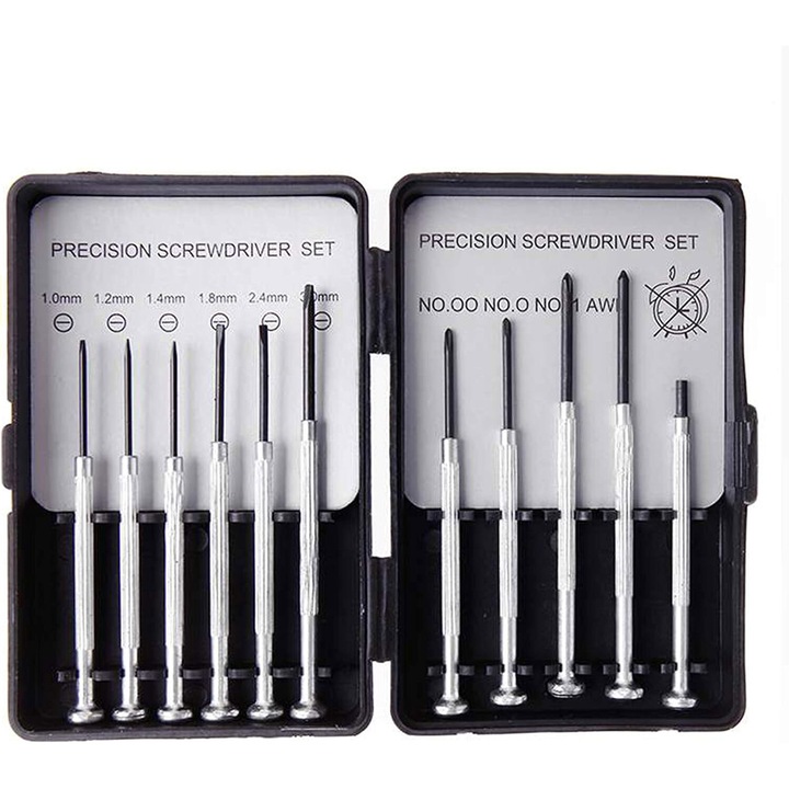 Комплект мини прецизни отвертки, AMRINUGL, висококачествена стоманена конструкция, ергономични дръжки, магнитни глави