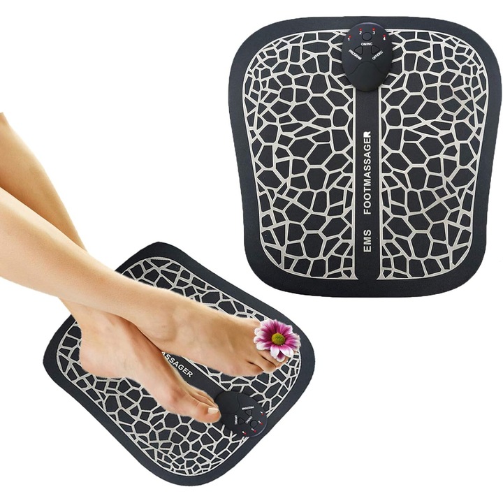 Професионален уред за циркулация на краката, масажор за крака с електрическа стимулационна терапия и микро-импулсни токове за подобрено кръвообращение, преносим и подходящ за всички типове кожа