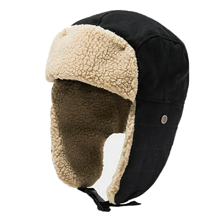 Зимна шапка Cozevdnt, термо, с ушанки, регулируема, за мъже и жени, 54-60 см