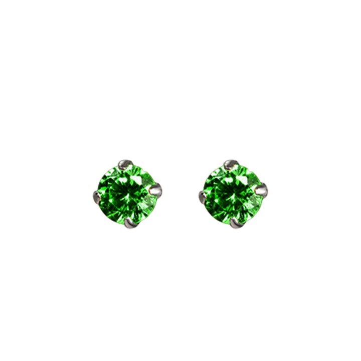 Cercei pentru dama Bghyhyhi, argint S925, cu diamant verde, 2mm