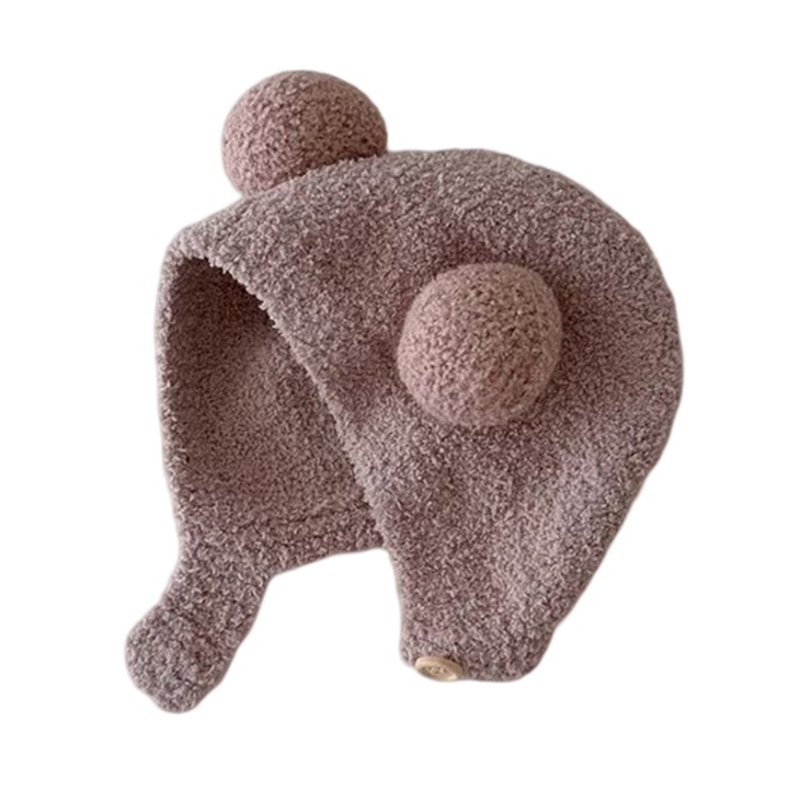 Caciula pentru bebelusi, Acrilic, 0-2 ani, Mocha