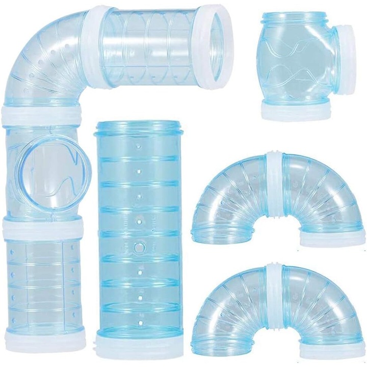 Set tuburi personalizabile pentru hamsteri, Enforose, din plastic, habitat extensibil, ventilare