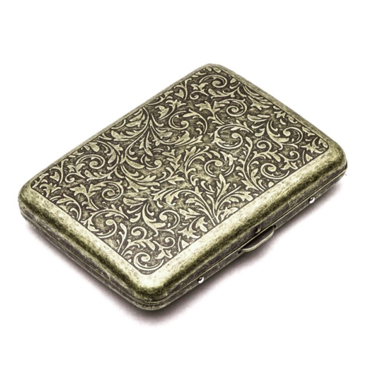 Tabachera din otel inoxidabil, 9.5x8.2x1.8cm, impermeabil