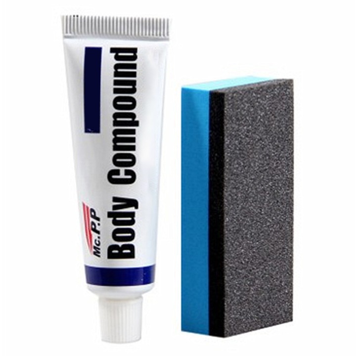 Set de reparare zgarieturi auto, burete si crema, pentru intretinerea vopselei