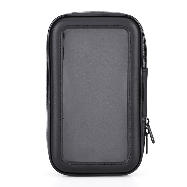 Водоустойчив калъф за телефон, комплект със стойка за мотоциклет, размер L, черен, 160x100x30mm