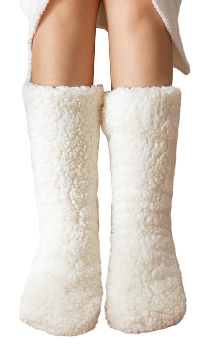 Sosete dama AMRINUGL, anti-alunecare, confortabile, alb, poliester;, 35-42 EU Stilul 3