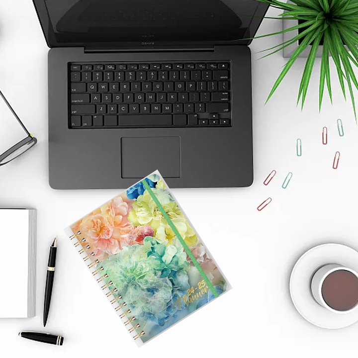 Тефтер, Дневен и месечен, 2024-2025, 12 месеца, Юли 2024, Юни 2025