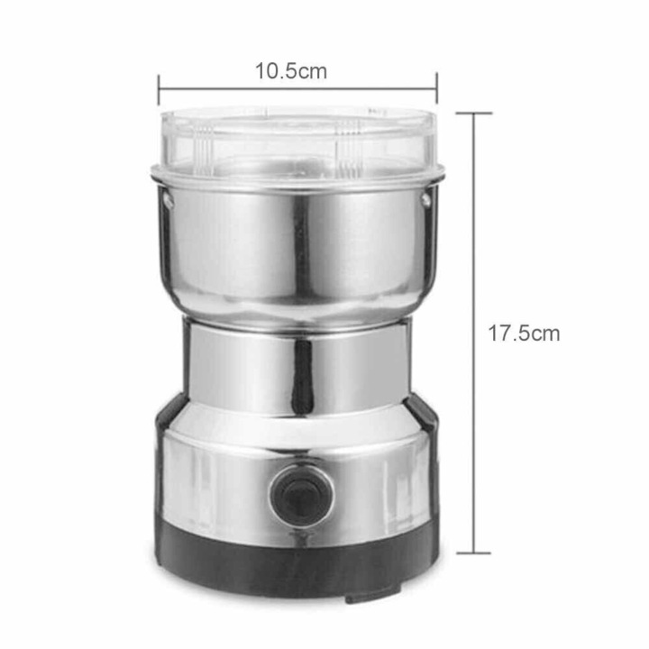 Mojar electric QttvbTna, lama inox, capac transparent, multifunctional, argintiu