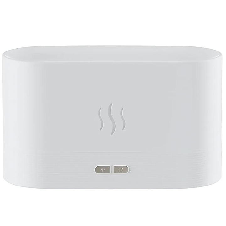 Difuzor aromaterapie SDEPOT®, ultrasonic cu efect flacara, silentios, alb