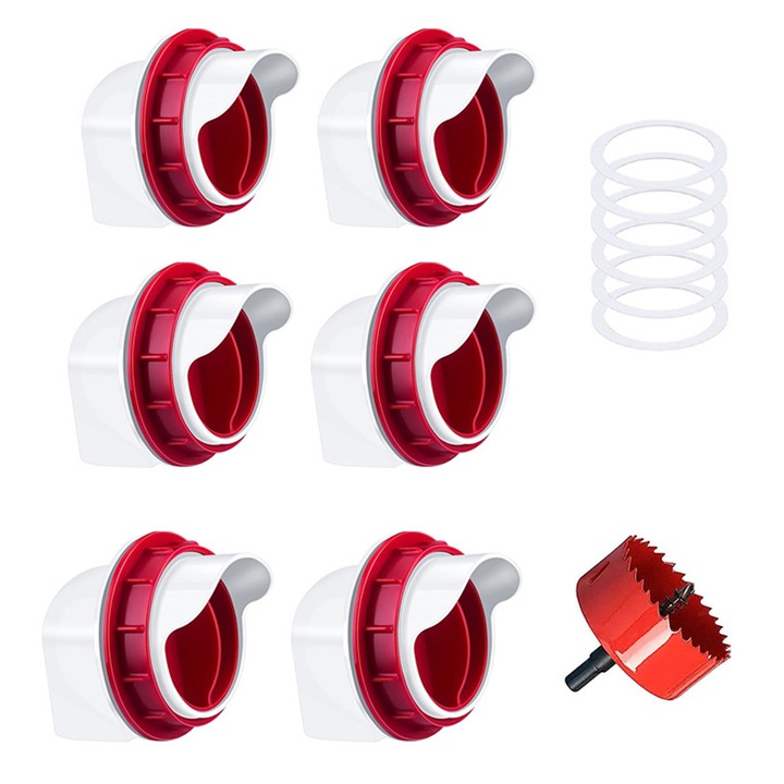 6 db-os automata madáretető készlet, piros/fehér