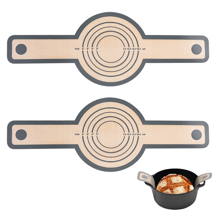2 db szilikon sütőlap készlet, bézs/szürke, 15x3x3cm