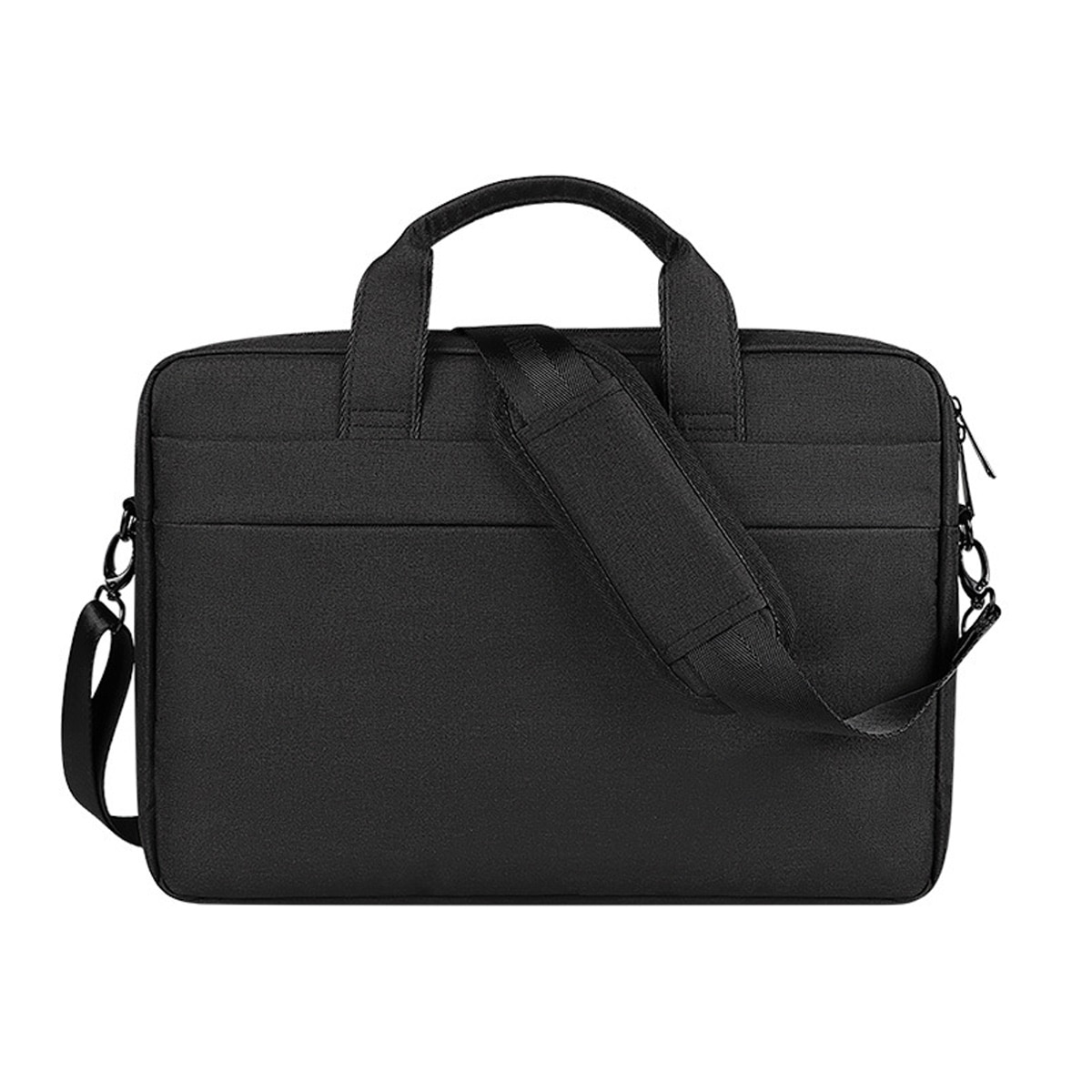 Geanta laptop extensibila 14.1-15.4 inch negru, curea umar reglabila, buzunare multiple