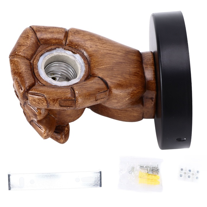 Лампа за стена Bizaical, индустриален стил, форма на юмрук, 12 см диаметър, 220V