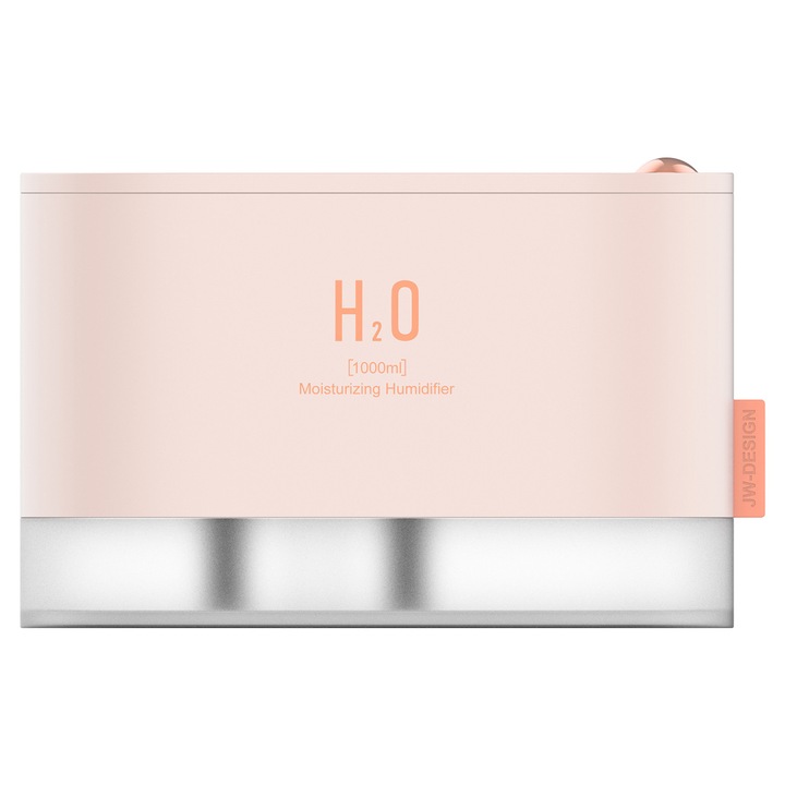 Hordozható párásító dupla szórással, Enforose, nagy kapacitású 1000ML, fehér és rózsaszín, 18.2x9.5x11.5cm