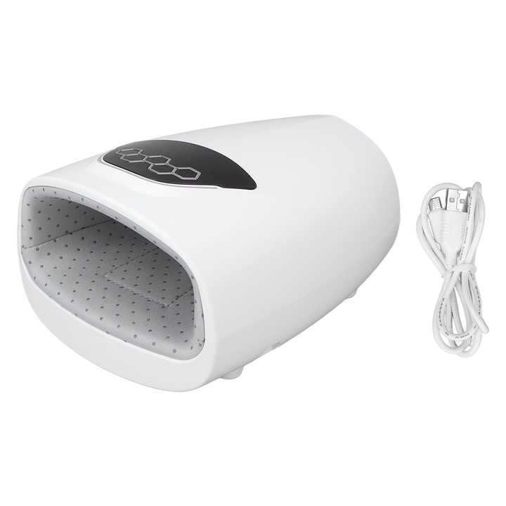 Ръчен електрически масажор Bizaical, въздушен масаж, топъл компрес, 3 степени, бял