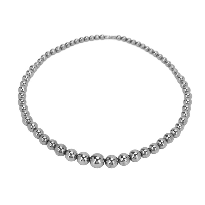 Uniszex terahertz kő nyaklánc, Jormftte, egyszerű design, fájdalomcsillapító hatás, ezüst szín, ideális ajándék