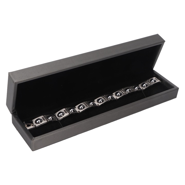 Férfi terahertz karkötő, Jormftte, egyszerű és elegáns megjelenés, masszázs hatás, 8 mm