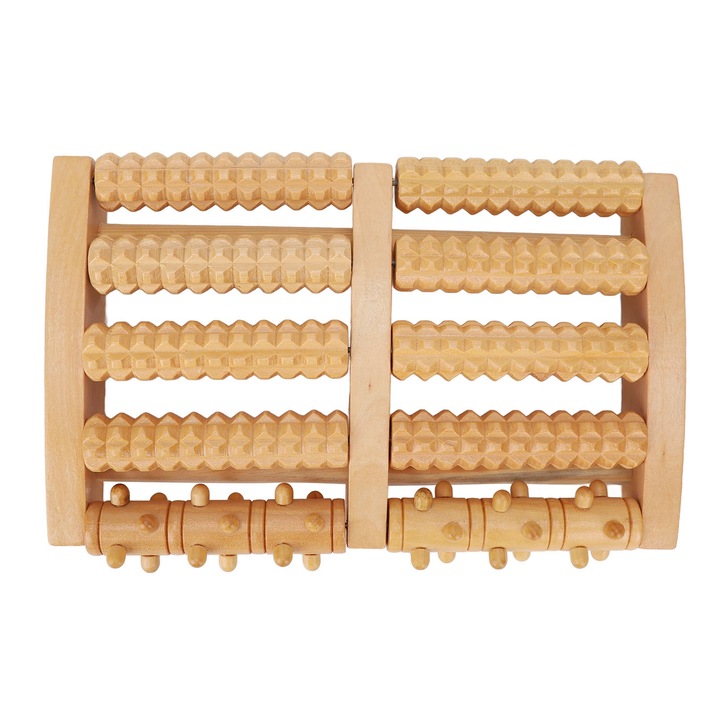 Lábmasszázs henger Fa Stimulálja az akupunktúrás pontokat Korrózióálló Relaxáló lábmasszázs