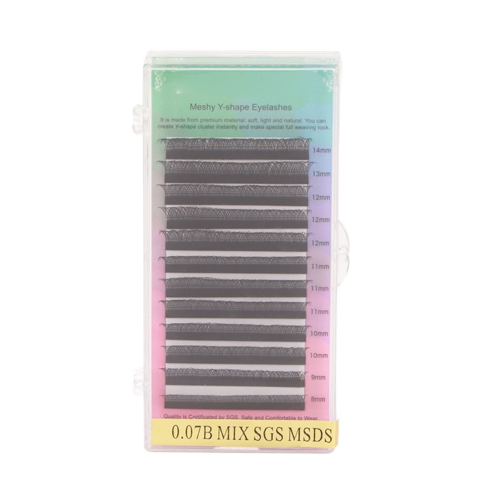 Обемни мигли за удължаване 0.07B, 8-14 мм, комплект, изкуствени влакна, леки