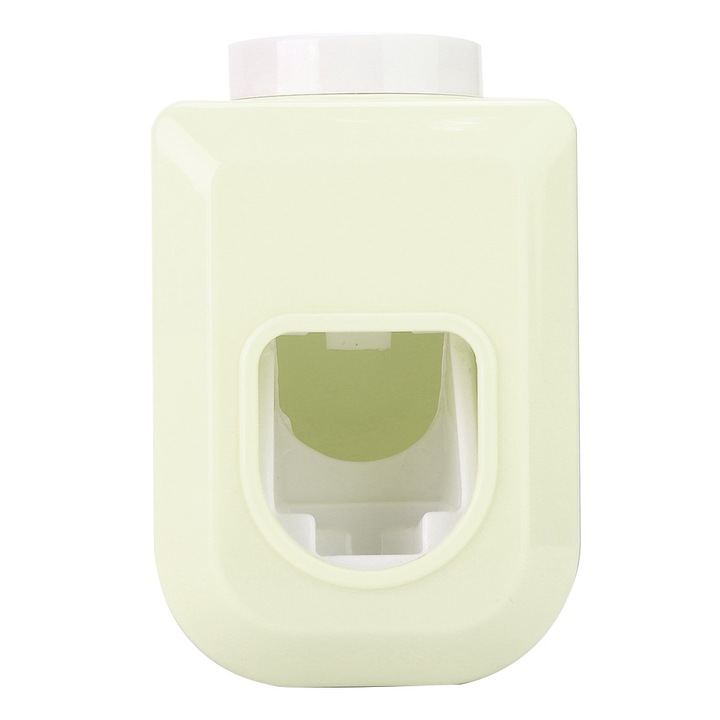 Jormftte automata fogkrémadagoló, fogkefetartó, zöld, ABS, falra szerelhető