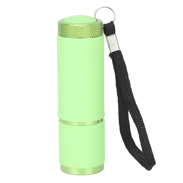 Lampa de unghii portabila LED, forma de lanterna, fixare rapida strasuri, verde, pentru salon acasa
