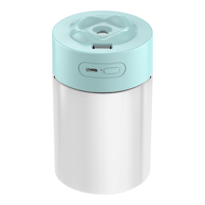 USB párásító 220ML nagy kapacitású csendes kialakítású mini hordozható zöld éjszakai fénnyel