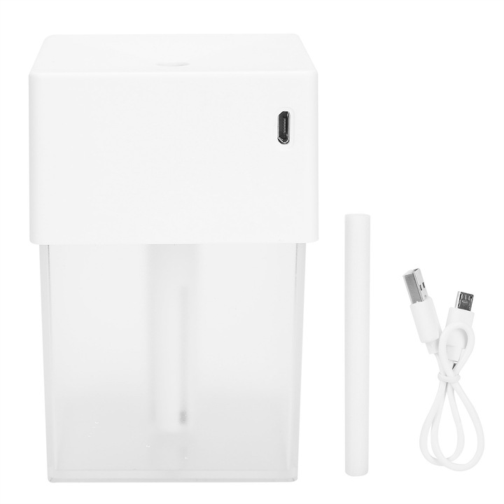 Irodai légpárásító, Hordozható hálószoba, Irodai párásító, Hidratáló ködpárásító, Fehér