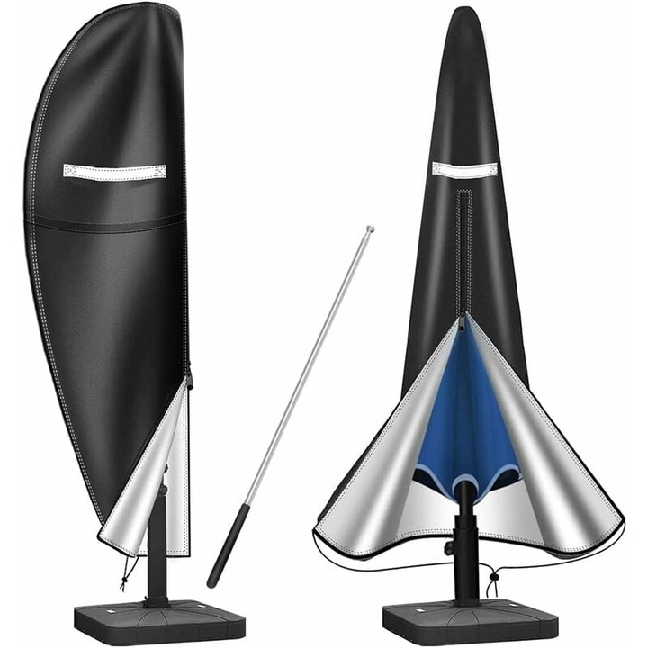 Husa de umbrela de patio, AMRINUGL, impermeabila, 280cm H x 30cm W x 50cm L, design rezistent la vant