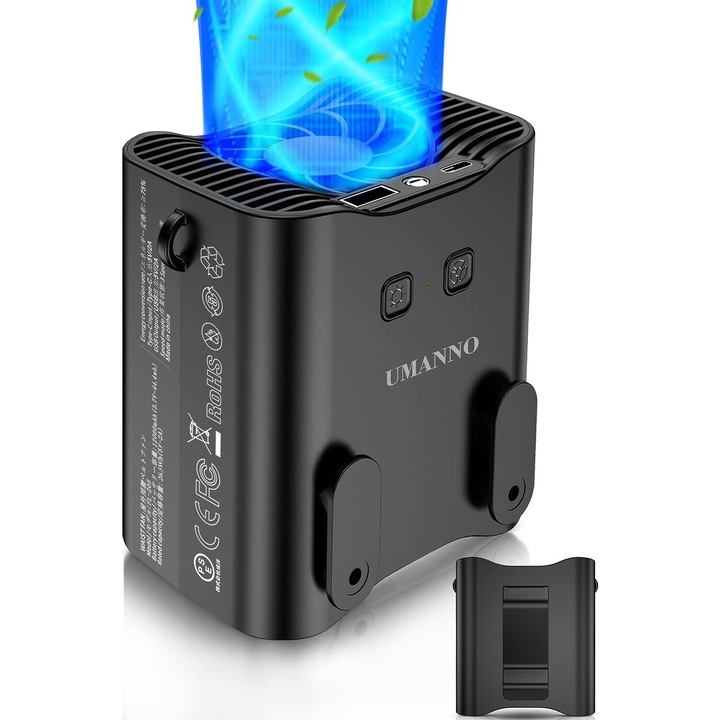 Преносим вентилатор 12000mAh, с време на работа над 24 часа, за работа при високи температури, с прикрепване към кръста