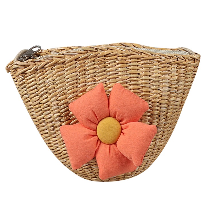 Gyerek táska új cross-body táska kislány szalma narancssárga