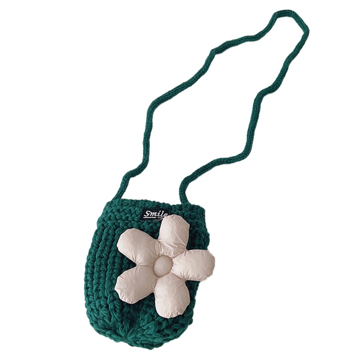 Jormftte gyermek táska, virágmintás, zöld, kis méret