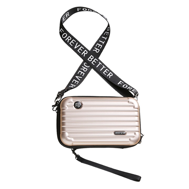 Női válltáska, BGHYHYHI, ökológiai bőr, arany, 17,5x10,5x6cm