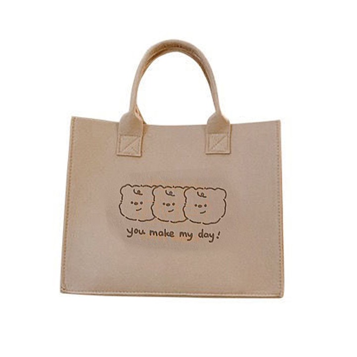 Jormftte filc táska, nagy kapacitású 40x30x12cm, fehér, bevásárláshoz