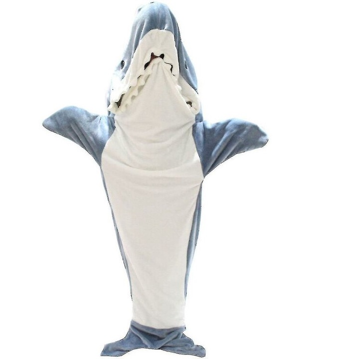 Sac de dormit, Flanel, 170x190x210 cm, Albastru