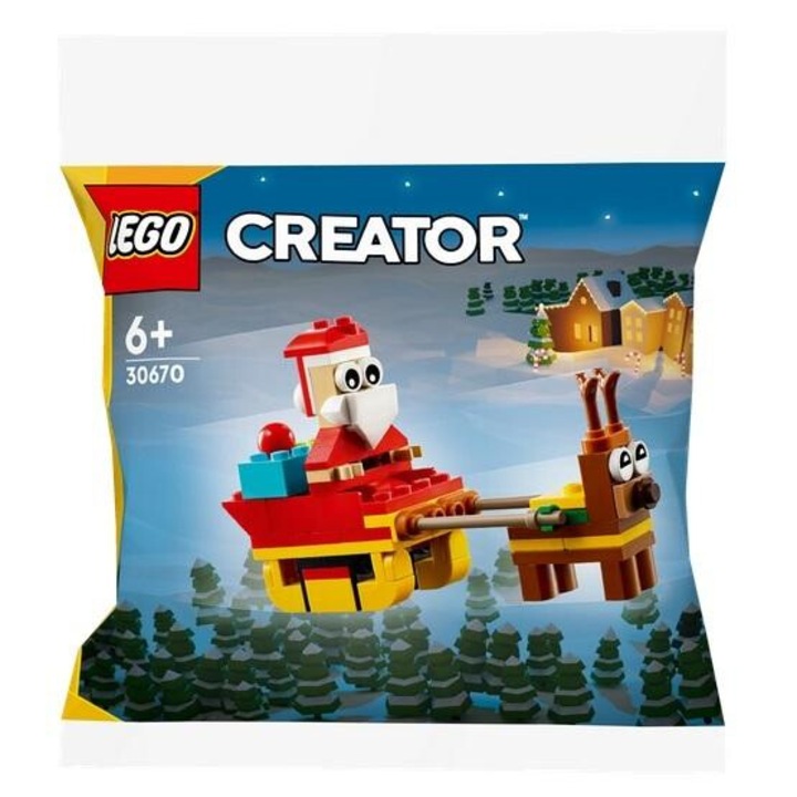 Конструктор LEGO Creator, шейната на Дядо Коледа 30670, 73 части, 6+