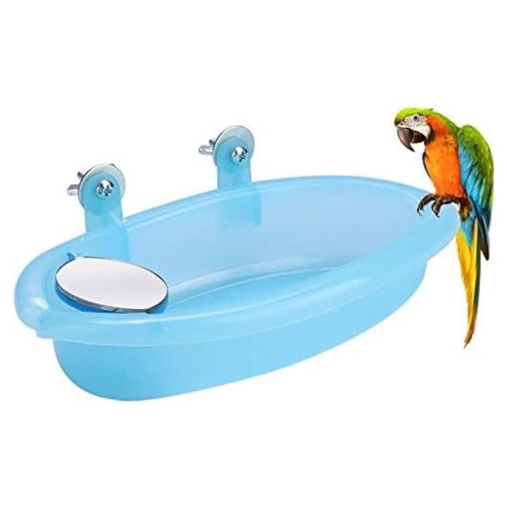 Madáritató zöld levél mintával, 2 darabos készlet, tükör kiegészítőkkel, műanyag, könnyen tisztítható