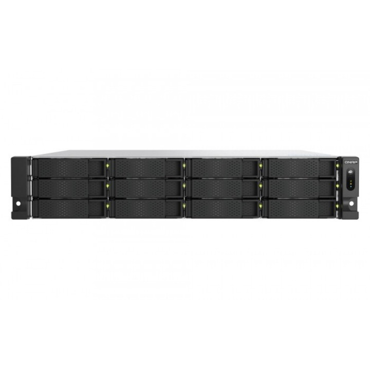 NAS QNAP TS-h1277AXU-RP-R5-16G, 2U, 12 x 3.5" SATA, 16 GB RAM, 14 TB, Negru