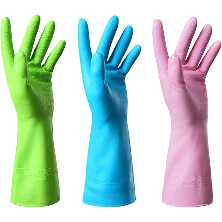 Tisztítókesztyű, Jormftte, 3 pár, vízálló, újrafelhasználható, sötét mahagóni