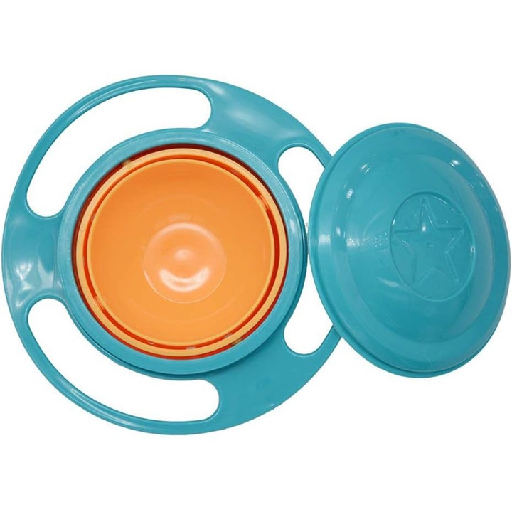 Jormftte gyermek kifolyásgátló tál, 360°-ban forgatható, fedéllel, PP anyag