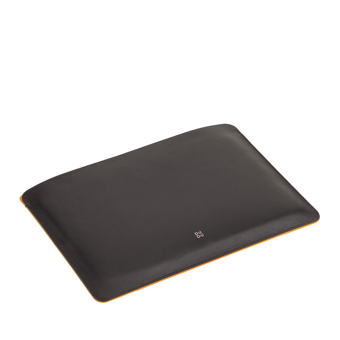 Husa pentru laptop, Dudu, Piele naturala, Pentru 13Inch, Negru/Galben