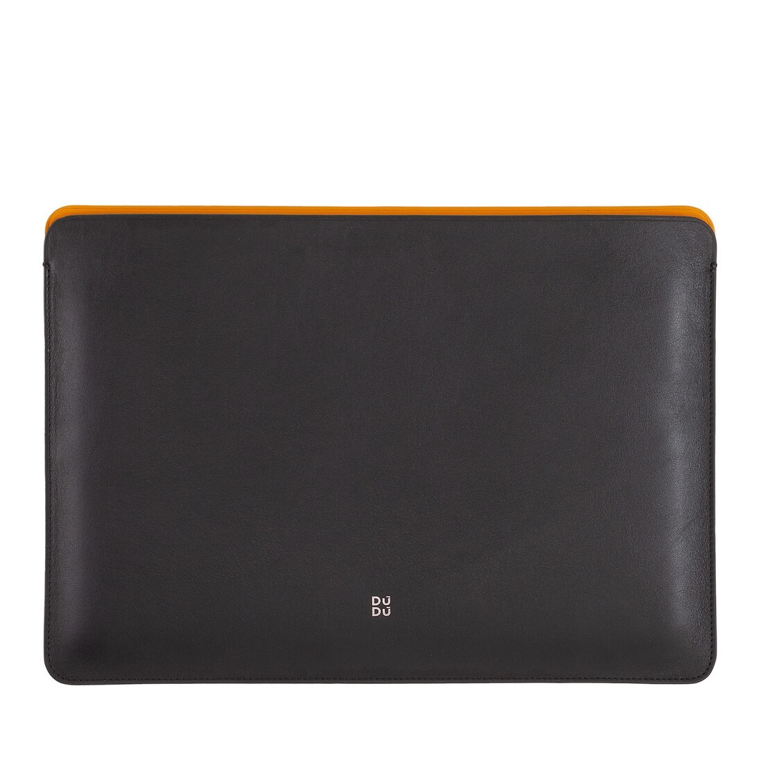 Husa pentru laptop, Dudu, Piele naturala, Pentru 13Inch, Negru/Galben