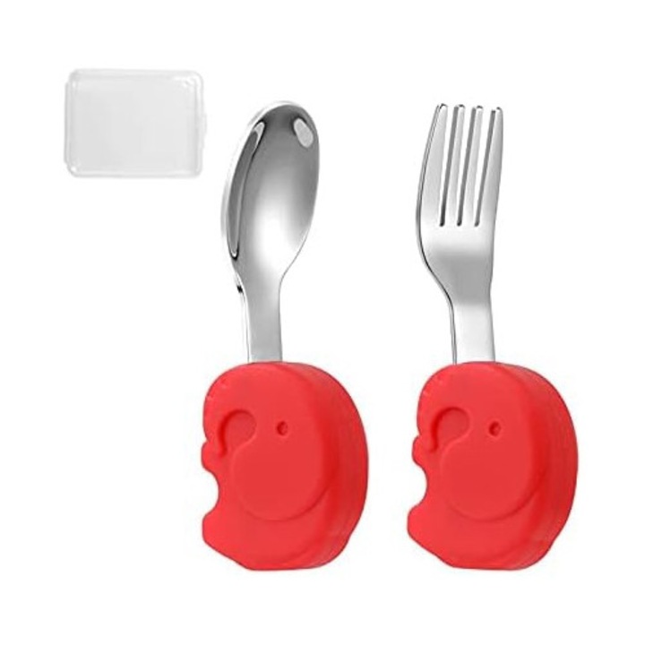 Jormftte baba evőeszköz készlet, rozsdamentes acél, ergonomikus kialakítás, 12 hónapos kortól