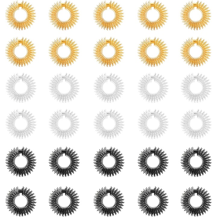 30 darabos masszázsgyűrű készlet, tüskés szenzoros ujjgyűrűk, csendes stresszcsökkentő, akupresszúrás gyűrűk fájdalomcsillapításra, ujjmasszírozó gyerekeknek, tinédzsereknek, felnőtteknek, stresszkezelés