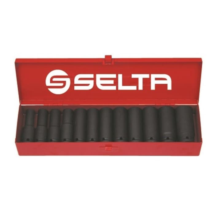 Set chei tubulare Selta, 12 piese, 10-24 mm, 1/2"