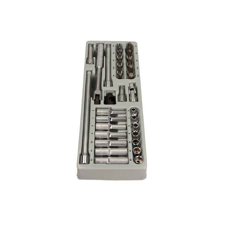 Set chei, Selta, 3/8" 31 piese, modul 1/3, Argintiu