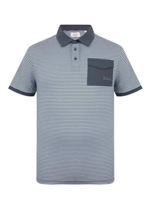 Szürke férfi póló fehér csíkokkal, Lee Cooper, Pamut