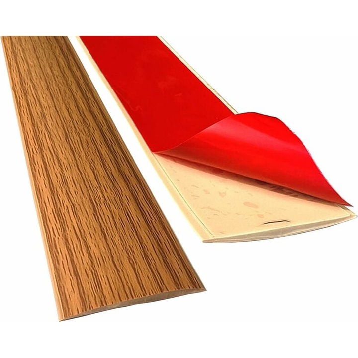 Plinta de tranzitie autocolanta, design lemn stejar, impermeabila, 2m x 4cm