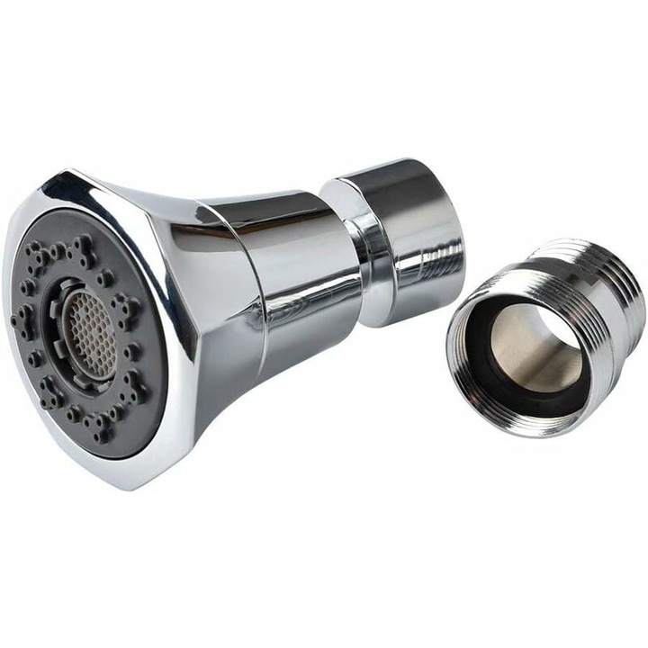 Aerator chiuvetă HERUSI, stil Moon, rotativ 360°, economisitor apă, adaptor filet 22 mm