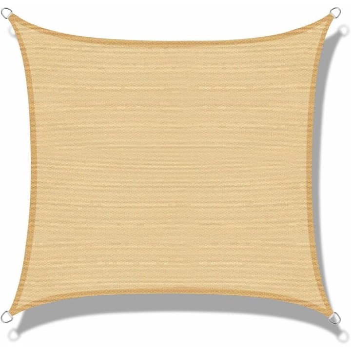 Сенник (HDPE) Правоъгълен 2 x 4м, пясъчен цвят, защита от UV лъчи за Тераса, Къмпинг, Външни площи, Градина RUIOIU